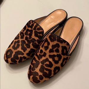 Michael Kors leopard print calf hair mules